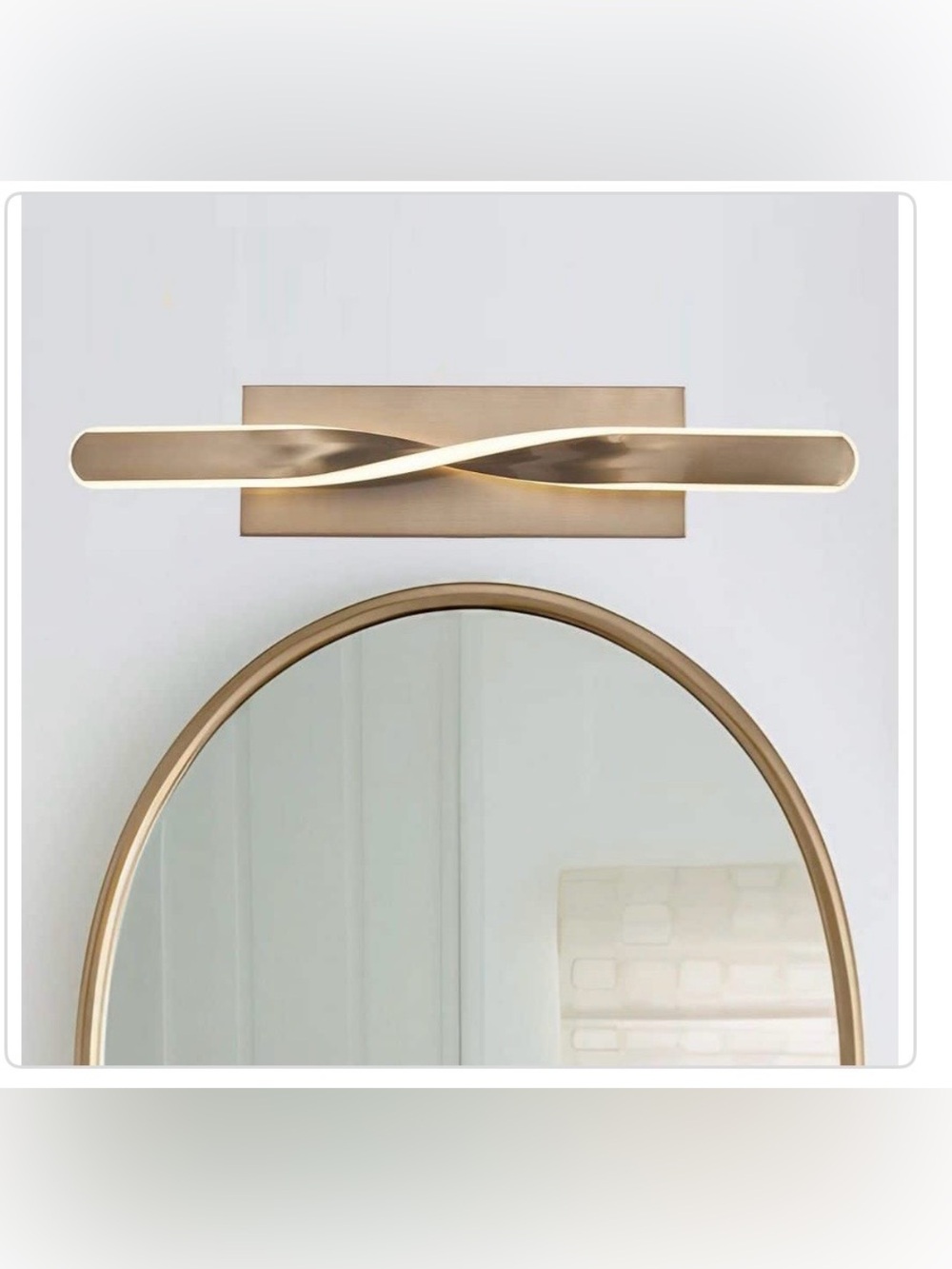 New Monteaux Lighting Modern Brushed Gold Wave LED Vanity Light